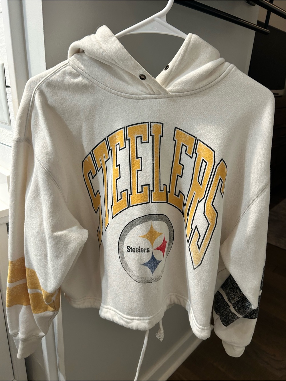 47 Women’s Steelers Cream Hoodie with Yellow Accent
